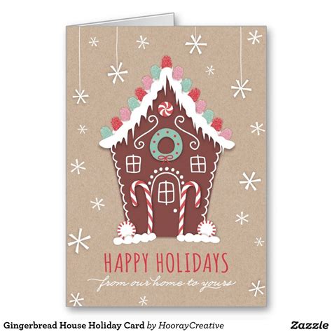 Gingerbread house Christmas birthday card