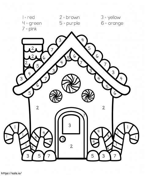 Gingerbread House Color by Number