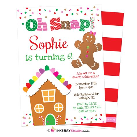 Gingerbread House Party Invitations