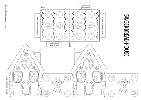 Gingerbread house template with intricate design