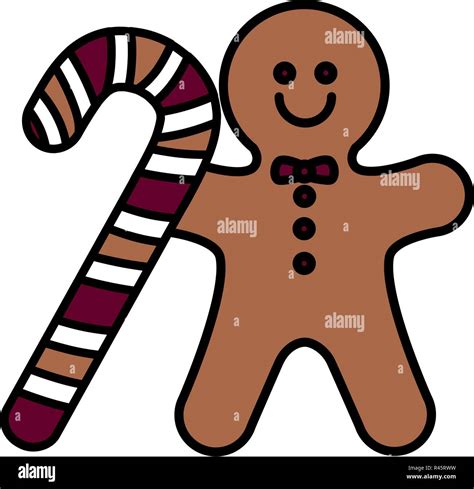 Gingerbread Man with Candy Cane Printable