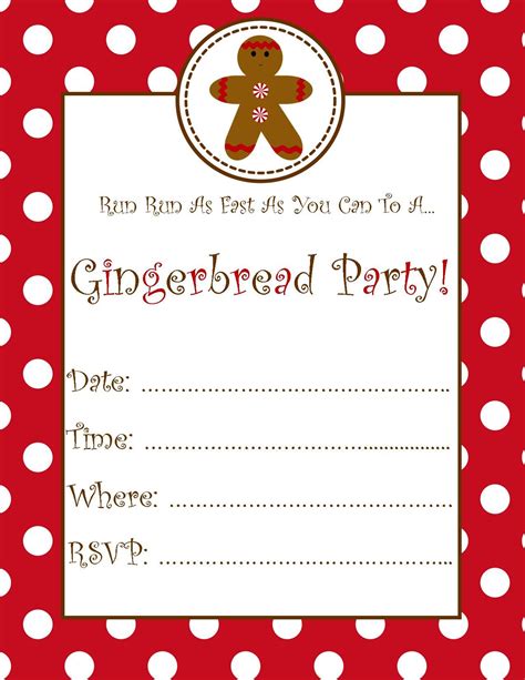 Gingerbread Man Invitation Template