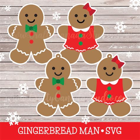 Gingerbread Man Ornament SVG Design