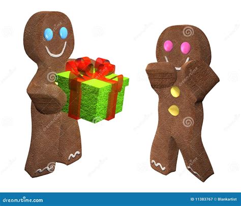 Gingerbread Man with Present Printable