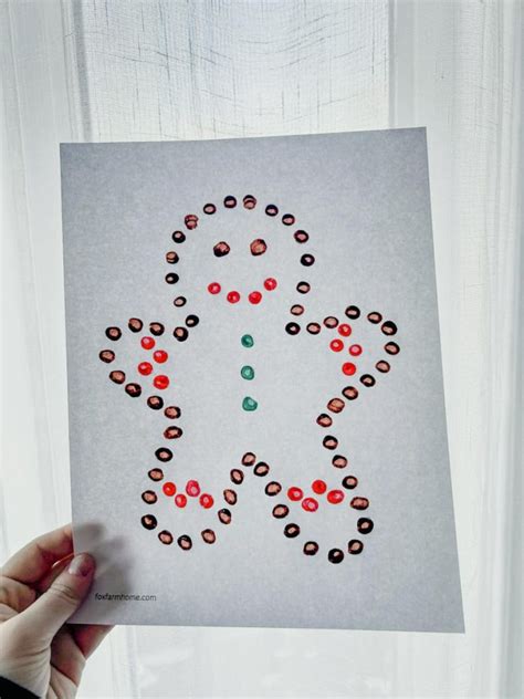 Gingerbread man Q-tip painting printable