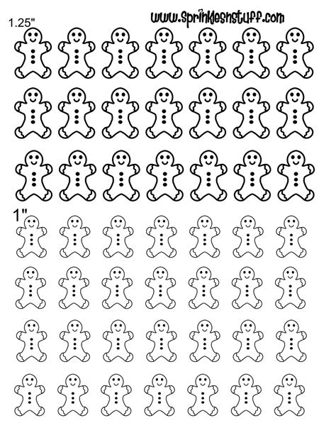 Gingerbread Man Royal Icing Transfer Template