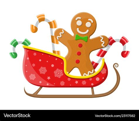 Gingerbread Man with Sleigh Printable