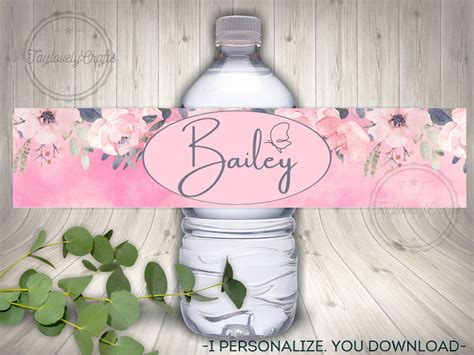 Girly Water Bottle Label