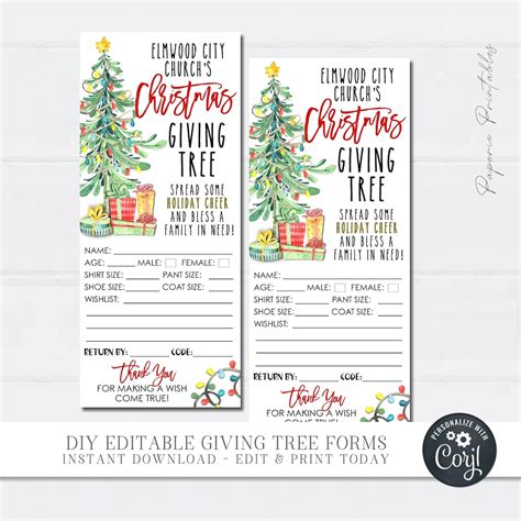 Giving Tree Gift Tag Template