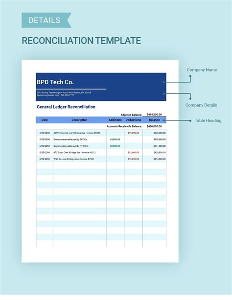 GL Reconciliation Template Excel