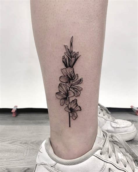 Gladiolus flower tattoo design