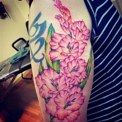 Gladiolus flower tattoo design ideas