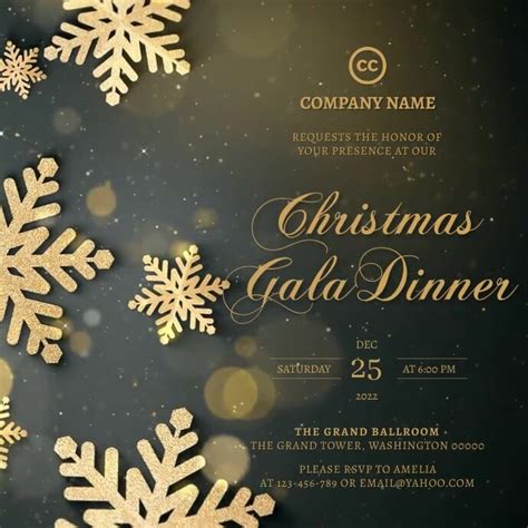 Glamorous Gala Christmas Party Invitation Template