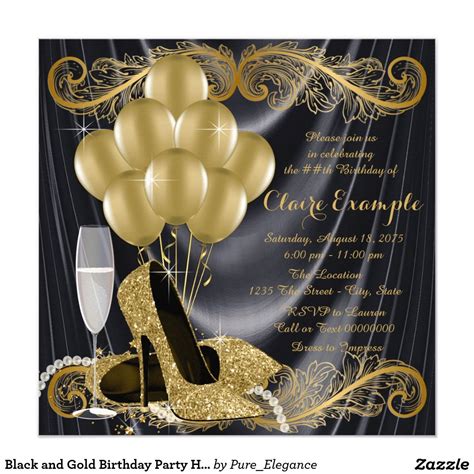 Glamorous Gold Invitation Template