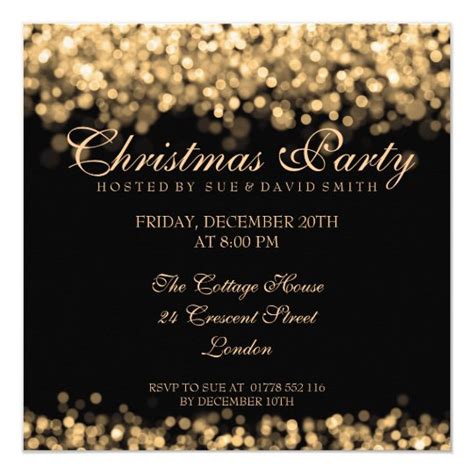 Glamorous Gold and Silver Christmas Party Invitation