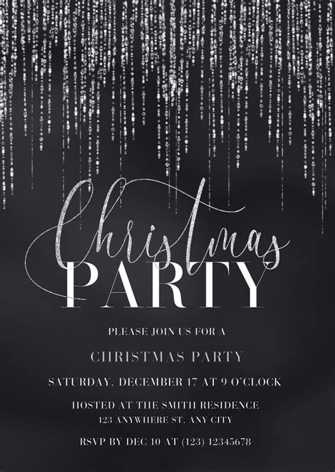 Glitter Christmas Invitation Template