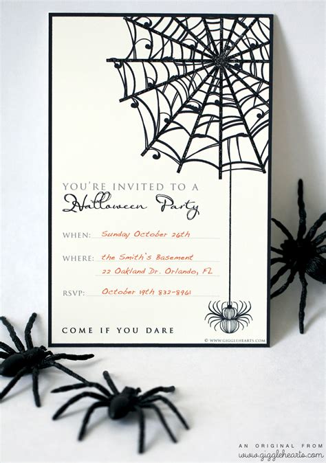 Glitter Halloween Invitation Template