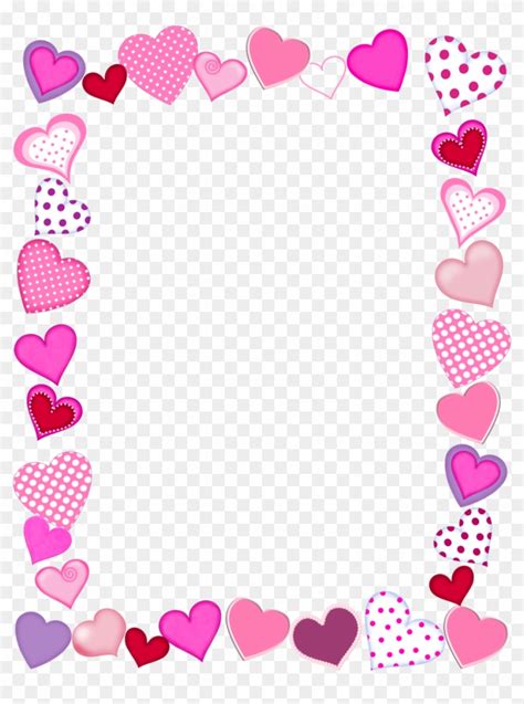 Glitter Heart Border Printable