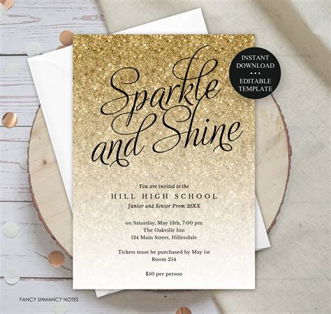 Glitter Party Invitation Template