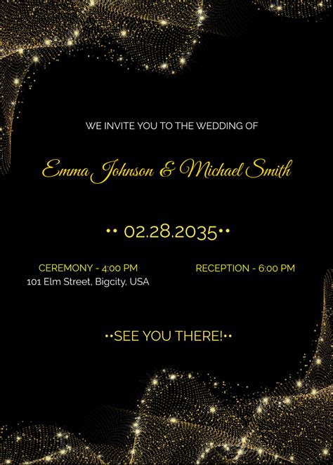 Glitter Wedding Invitation Template