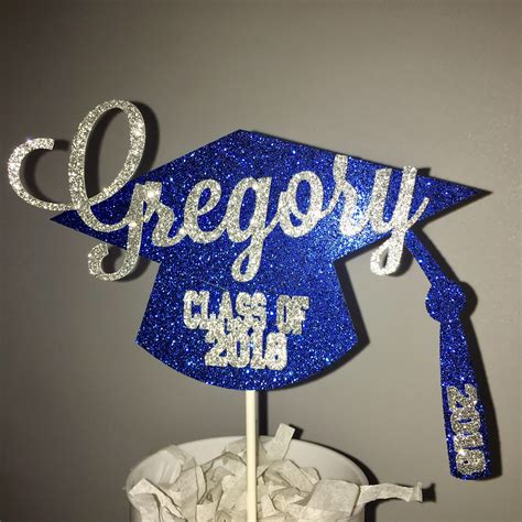 Glittery Initials Graduation Cap Topper