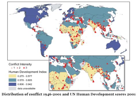 A map showing global conflict hotspots