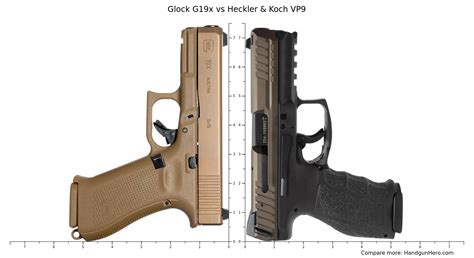 Glock 19 vs HK VP9 size comparison