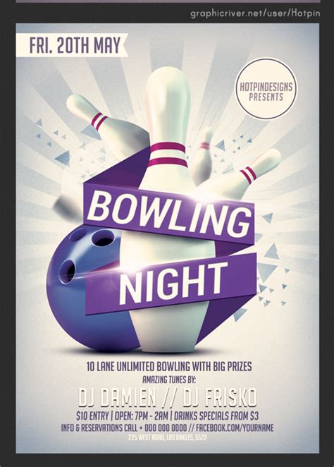 Glow-in-the-Dark Bowling Flyer Template