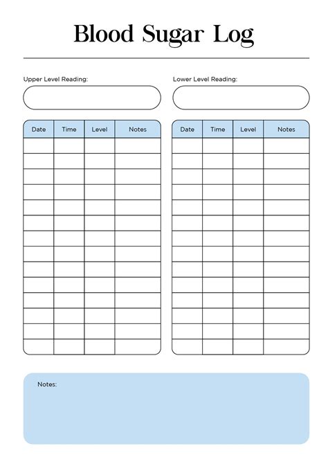 Glucose Log Template