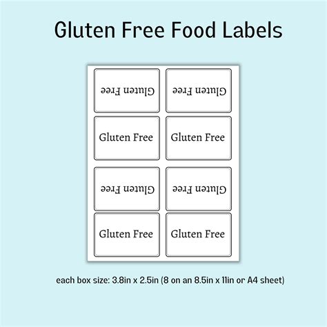 Gluten-Free Labels Template