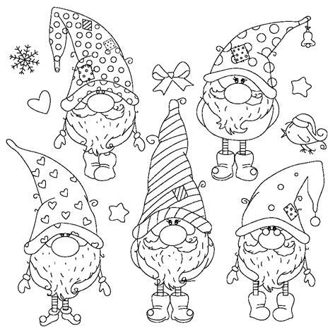 A group of gnomes surrounded by flowers and trees