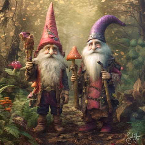 A group of gnomes exploring a dense forest