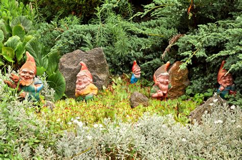 A group of gnomes tending to a garden