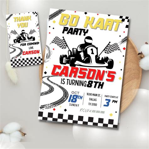 Go-kart invitation template 10