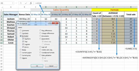 Using the Go To Special Feature in Excel