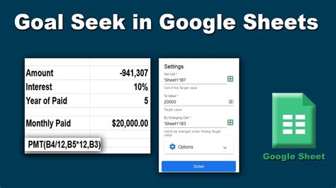 Goal Seek in Google Sheets