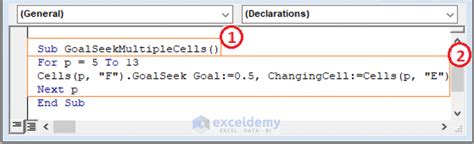 Goal Seek Multiple Cells VBA