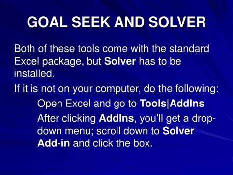 Goal Seek Solver