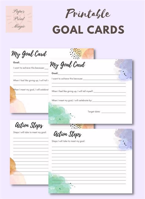 A 3x5 index card with a goal setting template