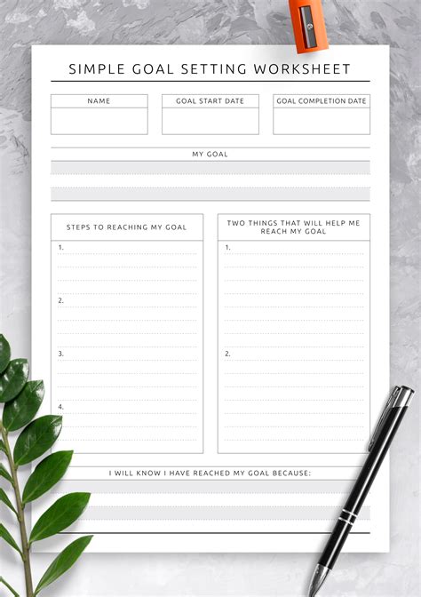 Goal Setting Printables