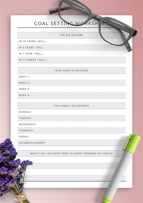 Goal-Setting Worksheet Template