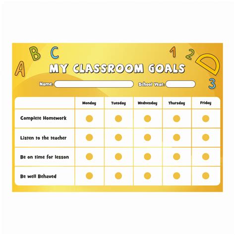 Free printable goal sticker chart for kids