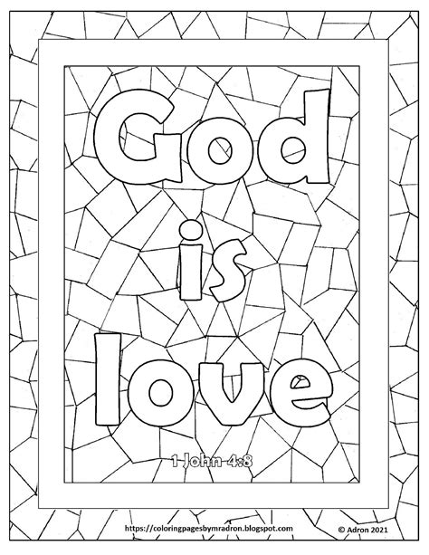 God is love coloring page