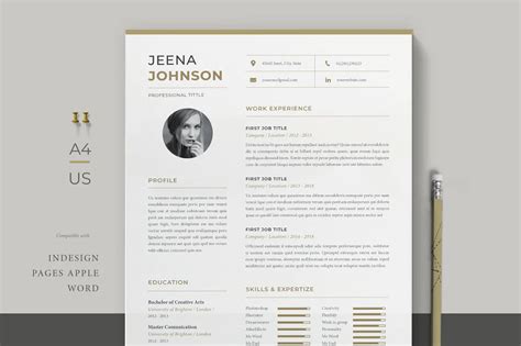 Gold Accent Resume Template