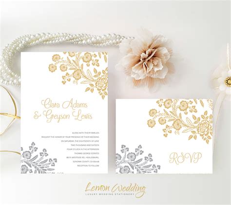 Gold and Silver Invitation