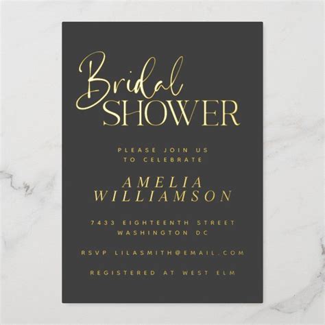 Gold Foil Bridal Shower Invitation