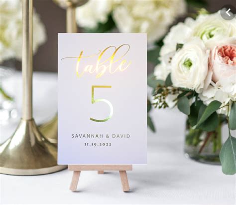 Gold Foil Table Place Card