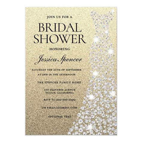 Gold Glitter Bridal Shower Invitation