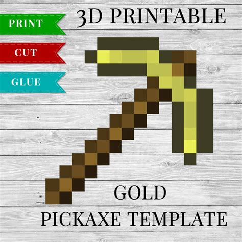 Gold Pickaxe Template in Minecraft