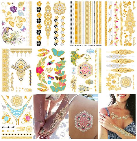 Gold Temporary Tattoos Designs